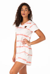 Hazel Dusted Clay Stripe Tie-Dye Dress